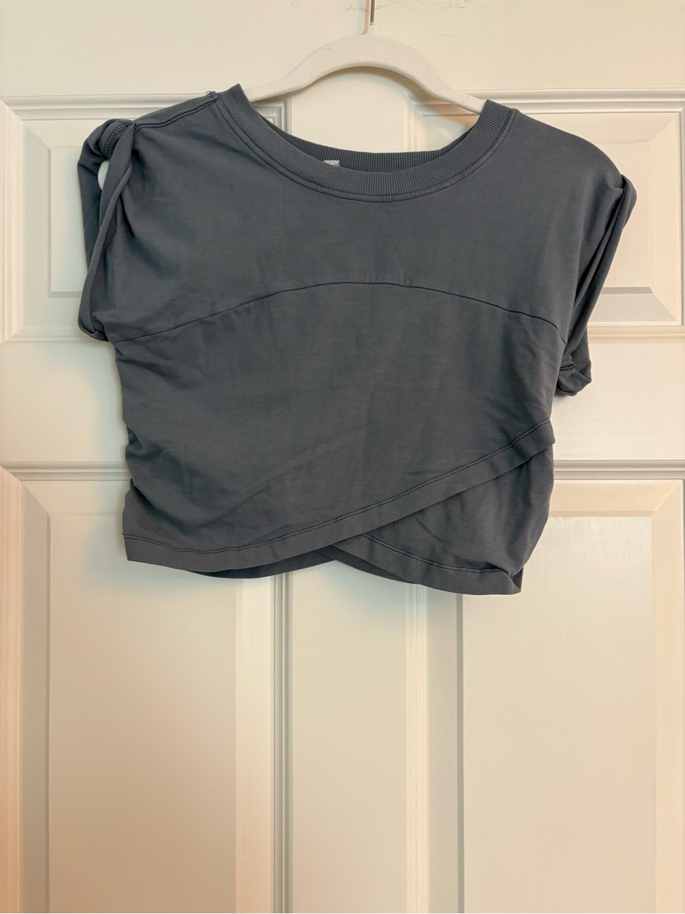 FP Movement by Free People Charcoal Gray Cropped Twist Hem Tee and Pants set